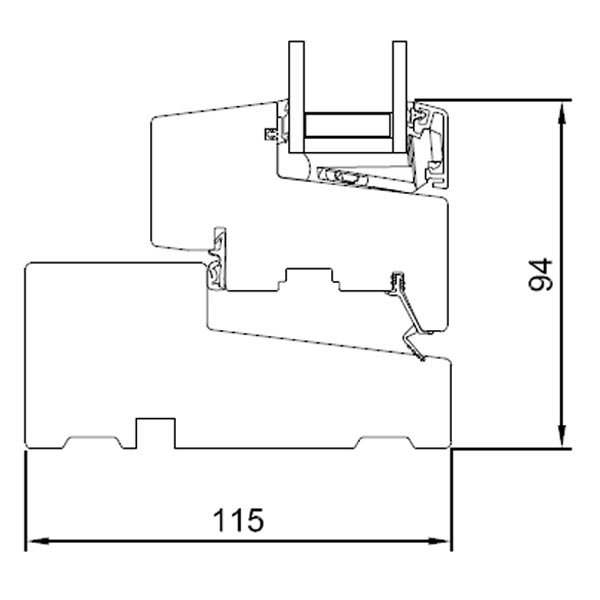 Vertical section sill