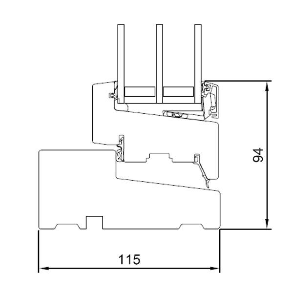 Vertical section sill