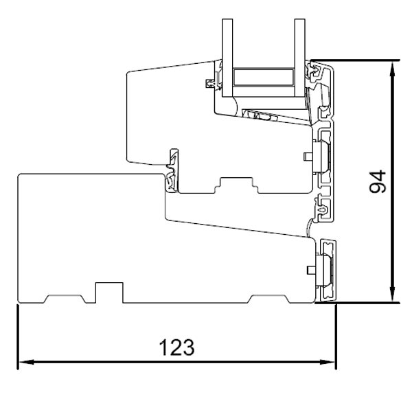 Vertical section sill