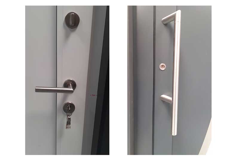 Internorm Aluminium Entrance Door With Curved Glass/Aluminium Panel Feature Internorm Aluminium Entrance Door With Curved Glass/Aluminium Panel Feature