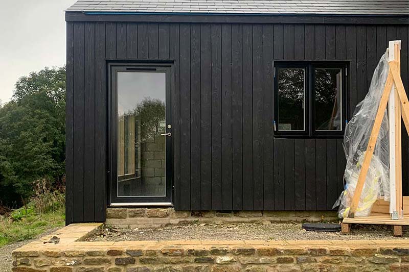 Rationel Auraplus Black Statement Glazed Inward Opening Entrance Door