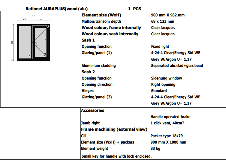 Rationel Right Opening Casement With Fixed Light Rationel Right Opening Casement With Fixed Light