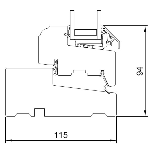 Vertical section sill