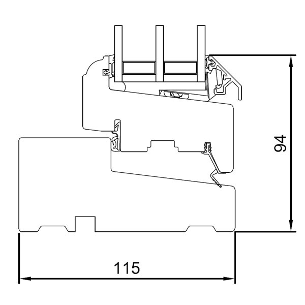 Vertical section sill