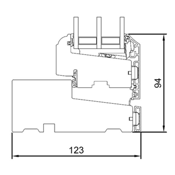 Vertical section sill