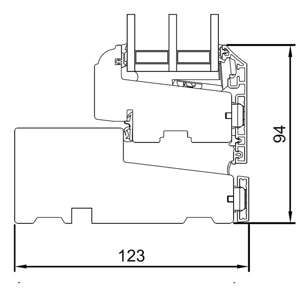 Vertical section sill