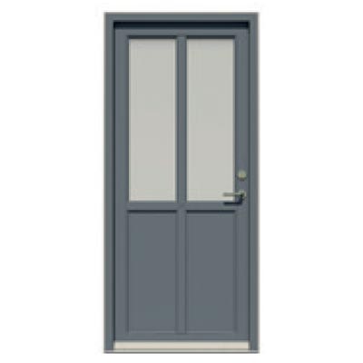 Entrance door - 2 glass panes, 2 smooth panels