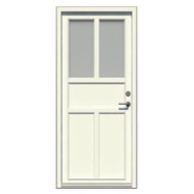 Entrance door - 2 glass panes, 3 smooth panels