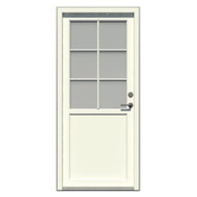 Entrance door - 6 glass panes, 1 smooth panel