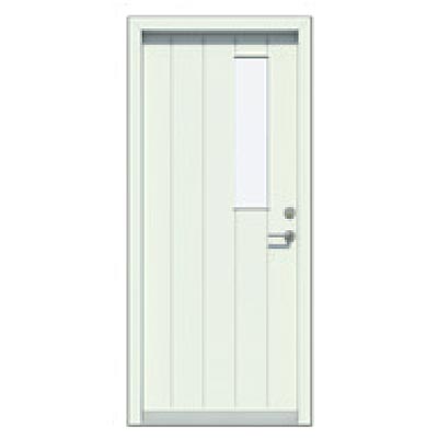 Panelled door - vertical pattern, glass pane (small)