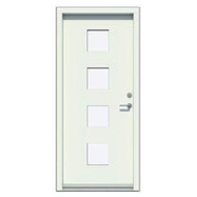 Panelled door - Smooth, 4 glass panes