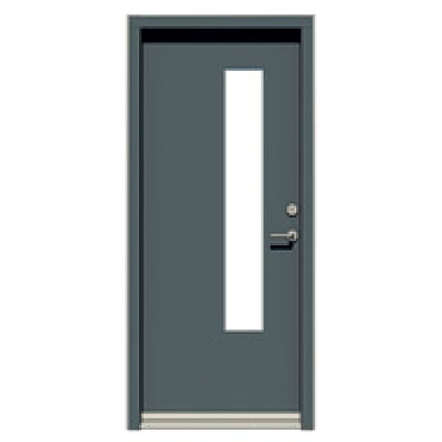 Panelled door - smooth, glass pane