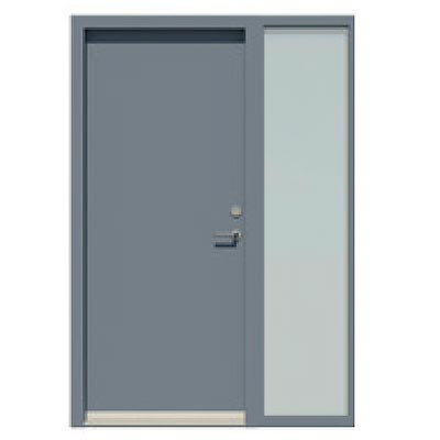 Panelled door with integrated sidelight - Smooth