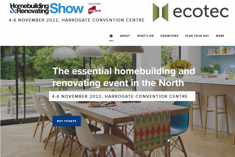 November 2022 - Ecotec Windows At The Harrogate Homebuilding & Renovation Show 2022