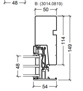 Horizontal section jamb Horizontal section jamb