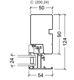 Horizontal section jamb Horizontal section jamb