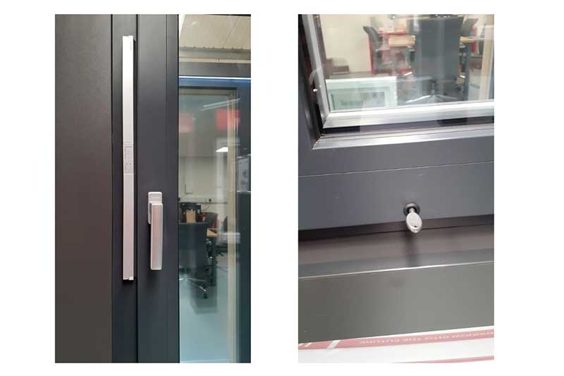 Internorm tilt & turn window with integrated blinds and electric operated trickle vent Internorm tilt & turn window with integrated blinds and electric operated trickle vent
