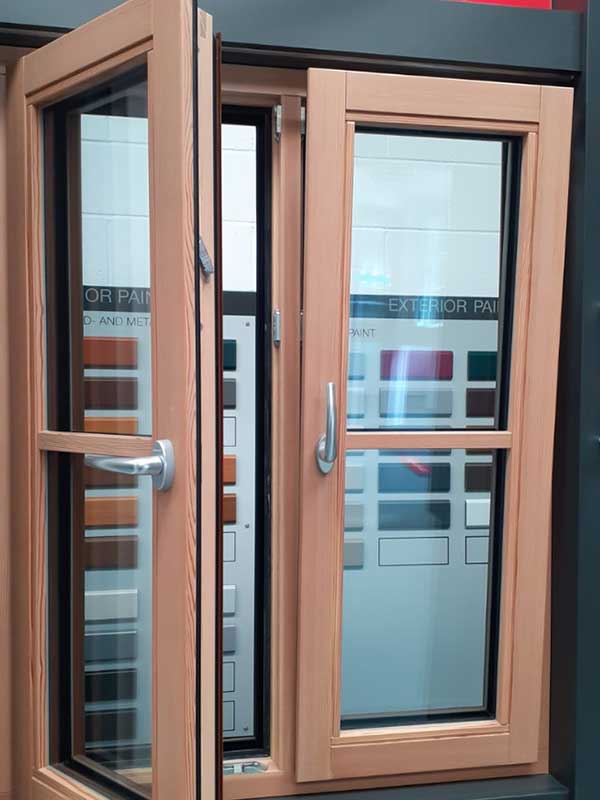 Double opening Internorm tilt & turn aluminium clad timber window Double opening Internorm tilt & turn aluminium clad timber window